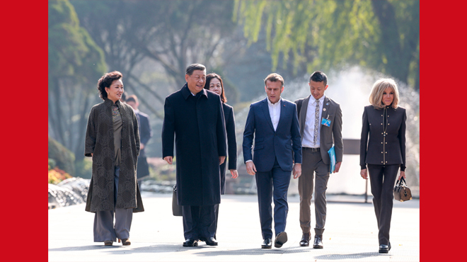 Xi, Macron have friendly exchanges in China's Chengdu